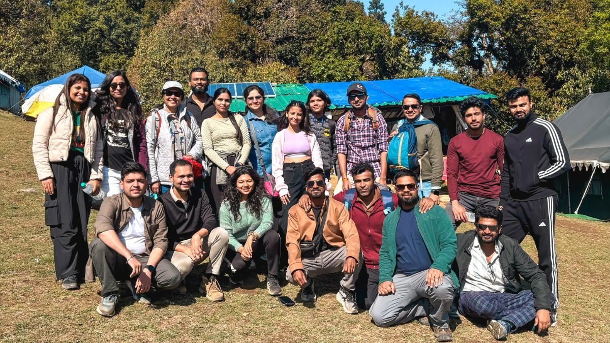Group at Swiss camps in Chopta